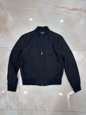 Lauren Ralph Lauren Black Jacket with Subtle White Pinstripes